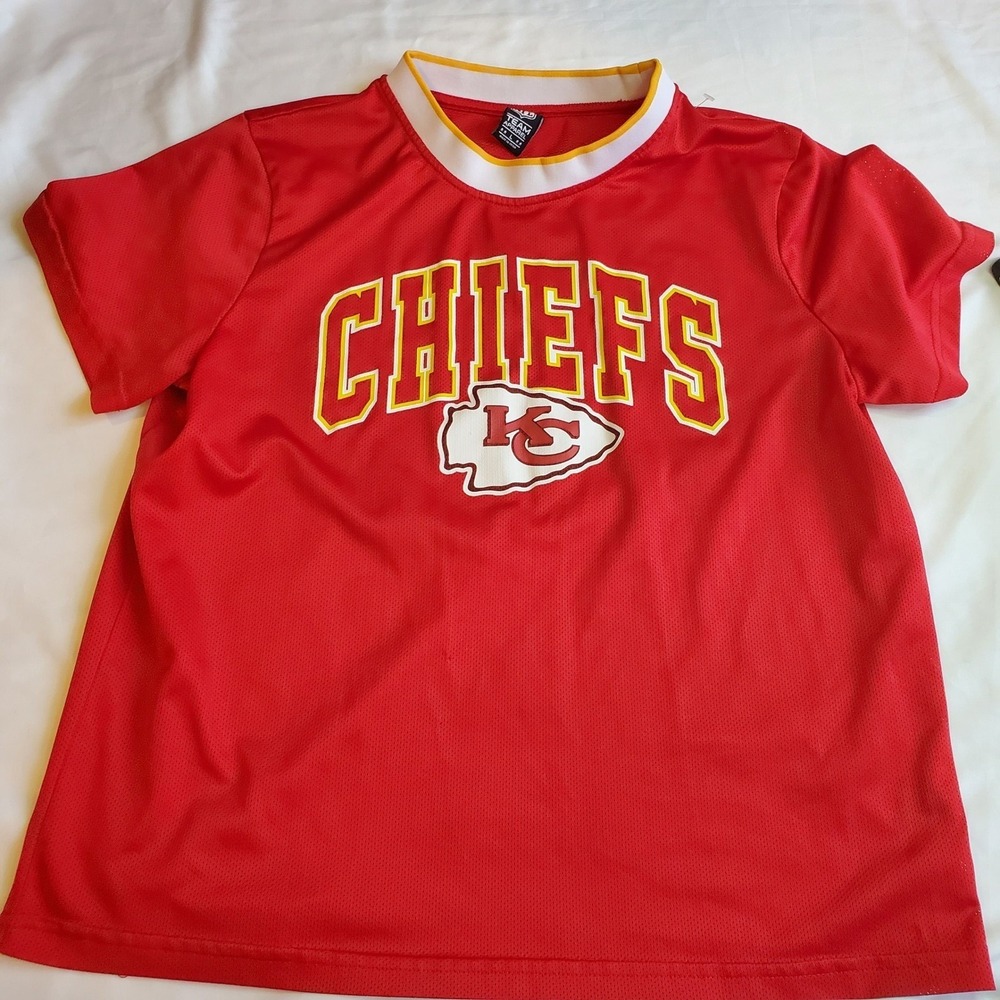 NFL Kansas City Chiefs Red Team Apparel Jersey T Shirt L